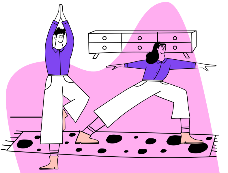Couple doing yoga